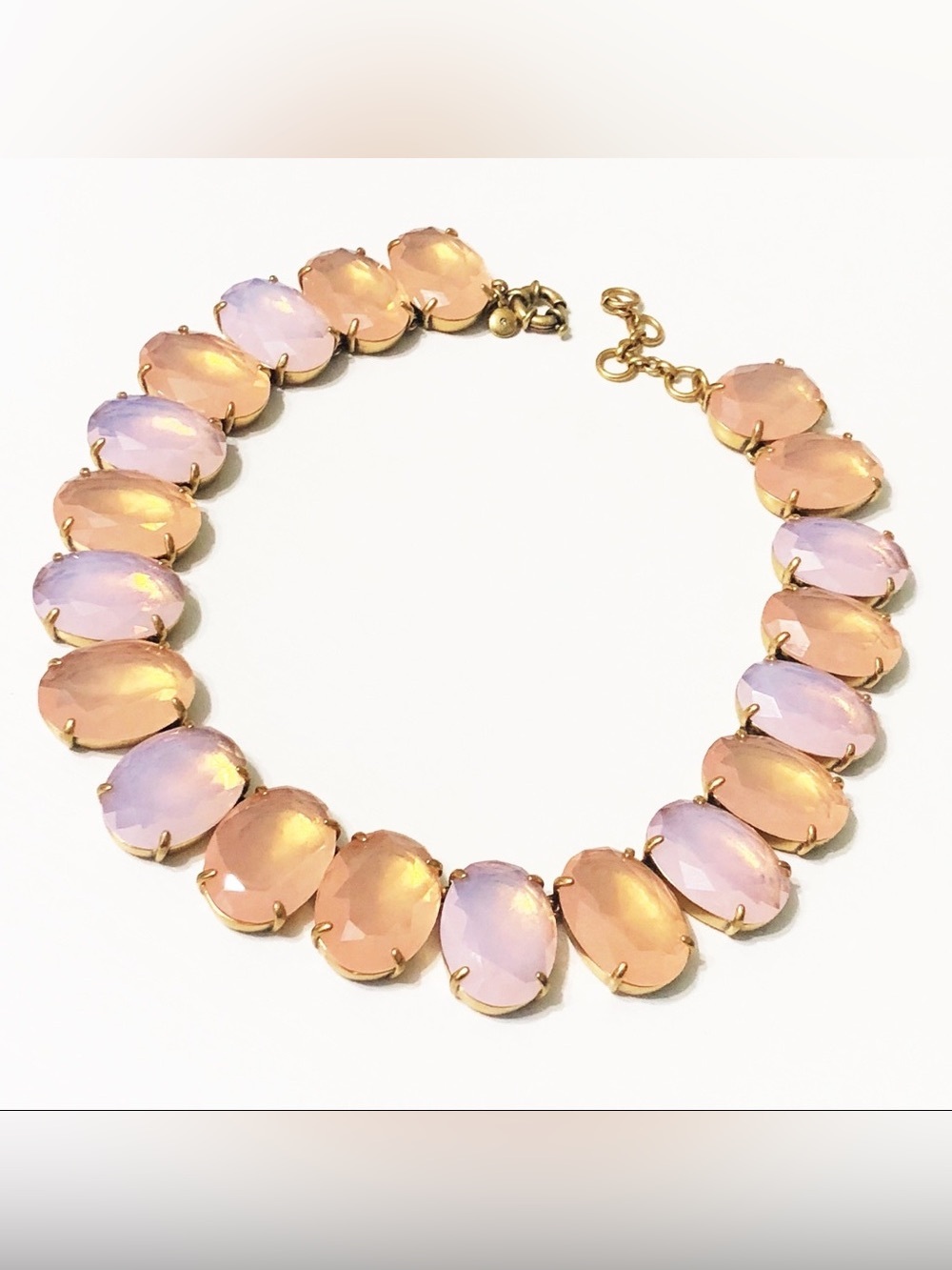 J.Crew Pink and Peach Oversized Gem Necklace - NWT